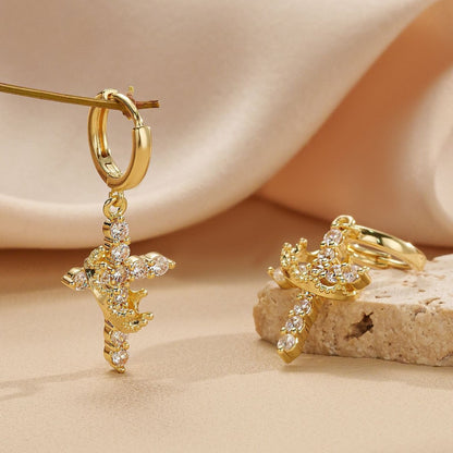 Dainty Crystal Cross  Hoop Earrings A timeless sparkle designed for everyday elegance.