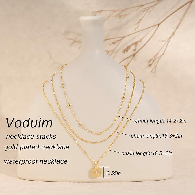 NOSBELLA Golden Glow Layered Necklace Set