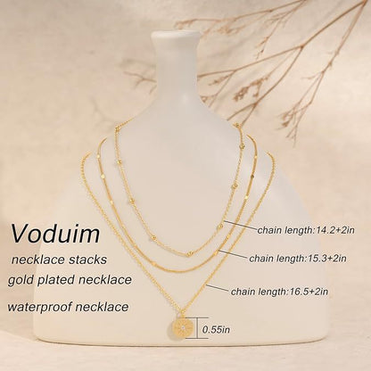NOSBELLA Golden Glow Layered Necklace Set