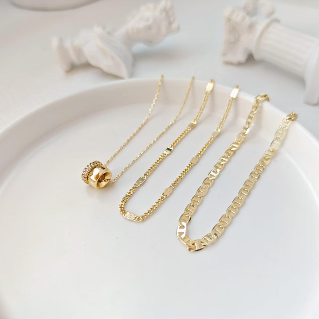 NOSBELLA Golden Glow Layered Necklace Set