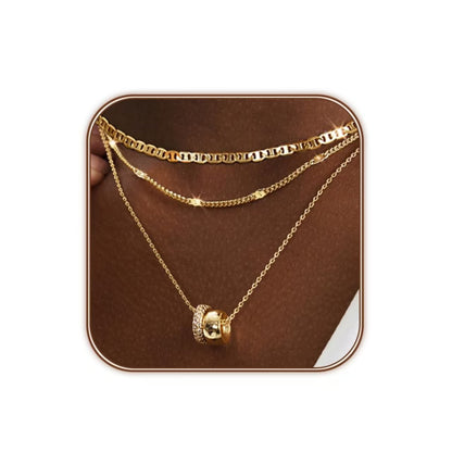 NOSBELLA Golden Glow Layered Necklace Set