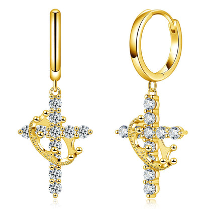 Dainty Crystal Cross  Hoop Earrings A timeless sparkle designed for everyday elegance.