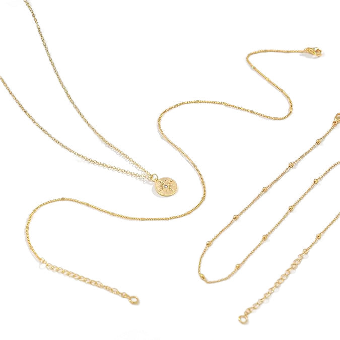 NOSBELLA Golden Glow Layered Necklace Set