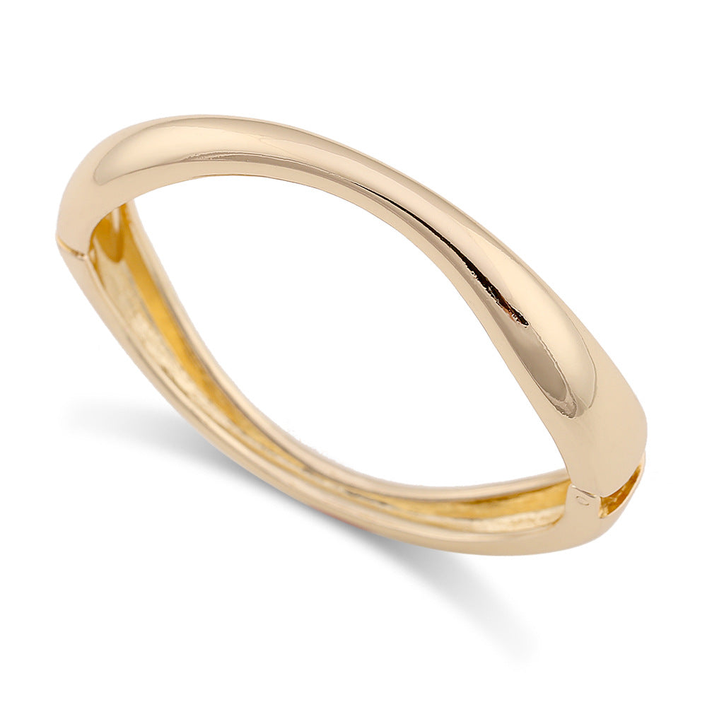 NOSBELLA Turquoise Gold Enamel Cuff Bracelet – Elegant Statement Bangle for Women